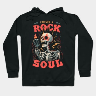 Forever a Rock Soul - Dark Cool Skull Skeleton Music Gift Hoodie